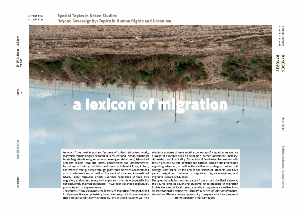 A Lexicon of Migration, Bard College Network Course; Spring Semester